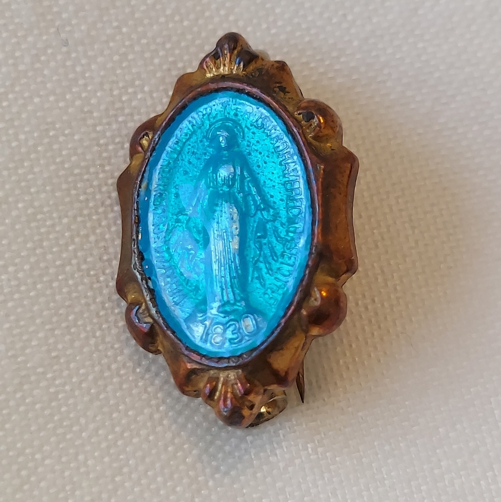 Mary Miraculous Enamel Medal Pin